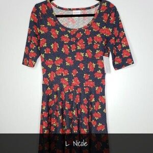 LuLaRoe Nicole Dress Large NWT Floral